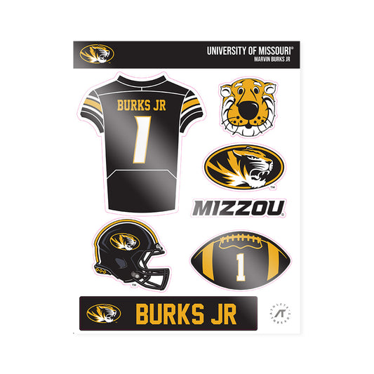 Missouri - NCAA Football : Marvin Burks Jr - Sticker Sheet-0