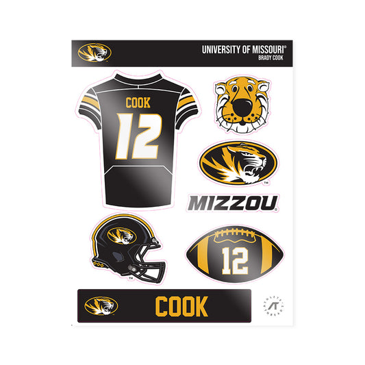 Missouri - NCAA Football : Brady Cook - Sticker Sheet-0