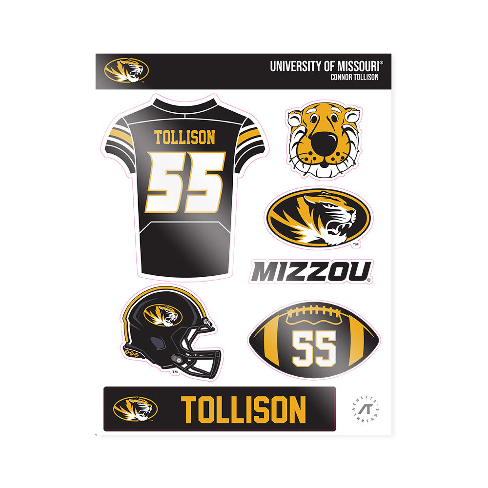 Missouri - NCAA Football : Connor Tollison - Sticker Sheet-0