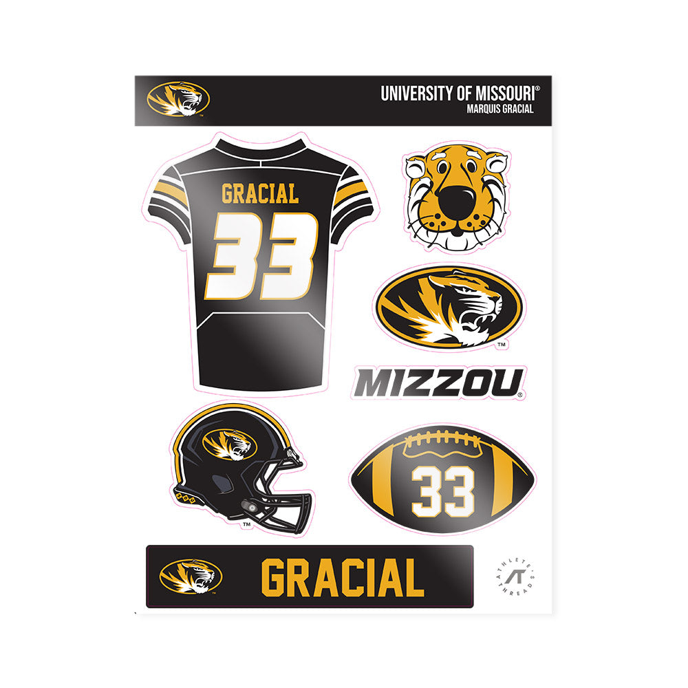 Missouri - NCAA Football : Marquis Gracial - Sticker Sheet-0