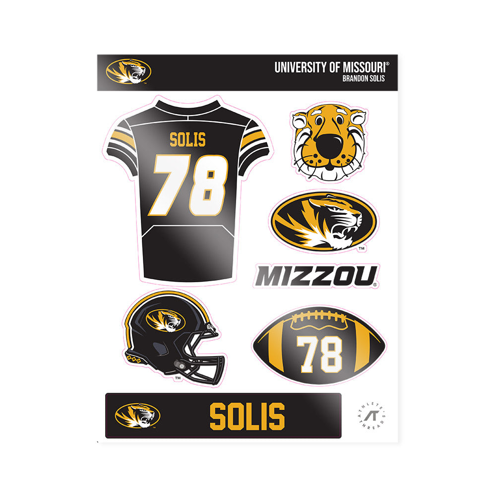 Missouri - NCAA Football : Brandon Solis - Sticker Sheet-0