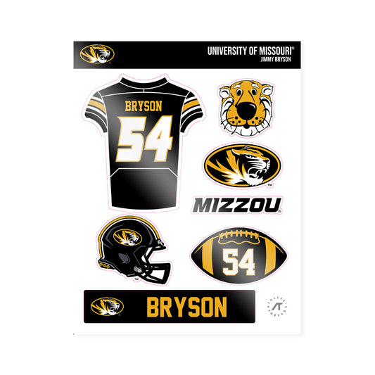 Missouri - NCAA Football : Jimmy Bryson - Sticker Sheet-0