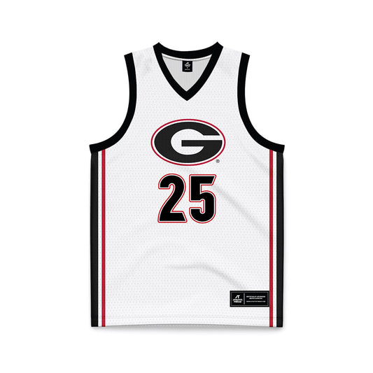 Georgia - NCAA Men's Basketball : Justin Abson - White Basketball Jersey-0