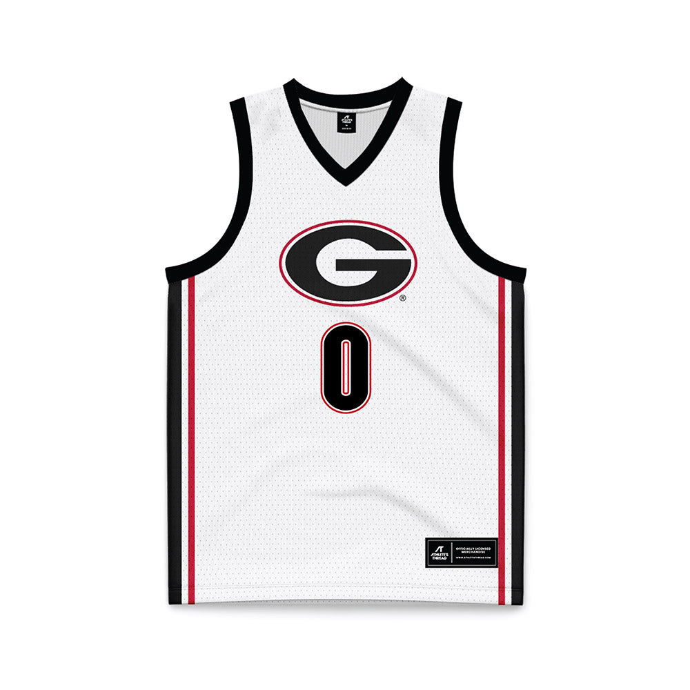 Georgia - NCAA Men's Basketball : Blue Cain - White Basketball Jersey-0