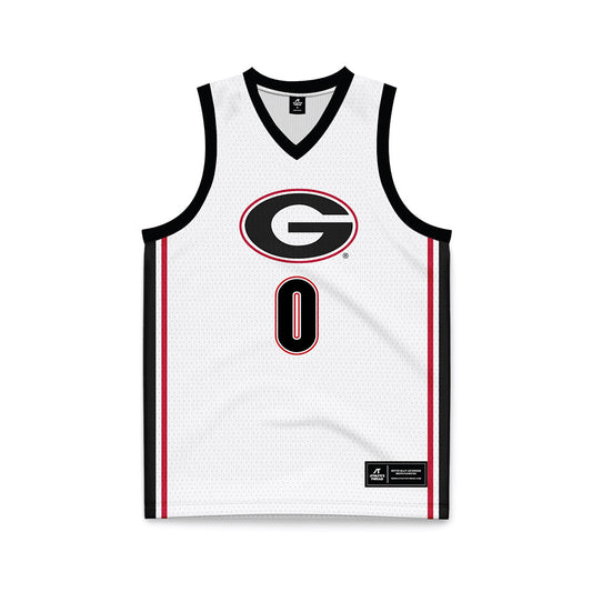 Georgia - NCAA Men's Basketball : Blue Cain - White Basketball Jersey-0