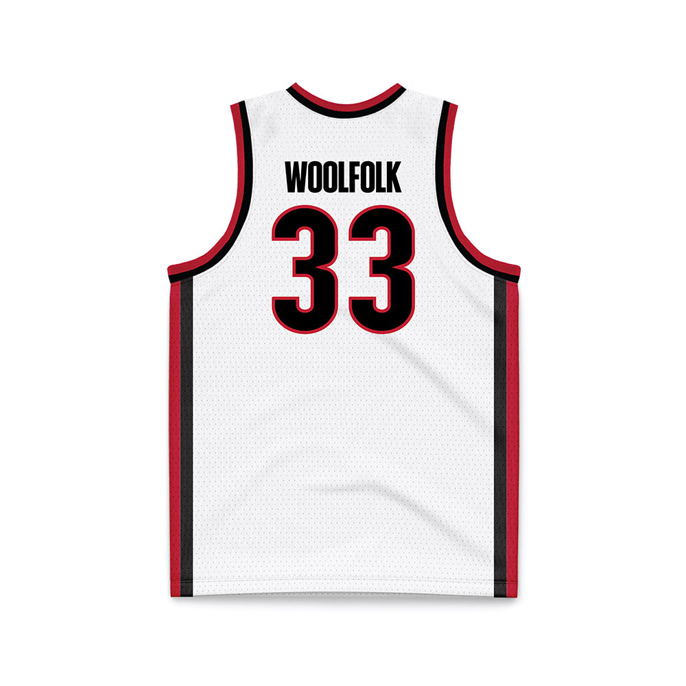 Georgia - NCAA Women's Basketball : Mia Woolfolk - White Basketball Jersey-1