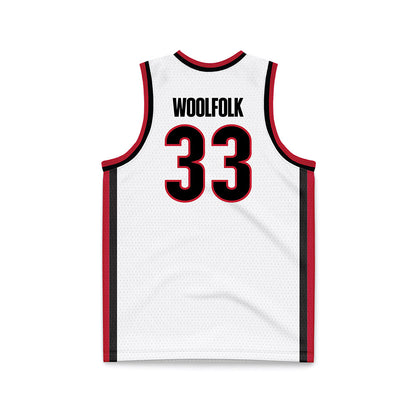 Georgia - NCAA Women's Basketball : Mia Woolfolk - White Basketball Jersey-1