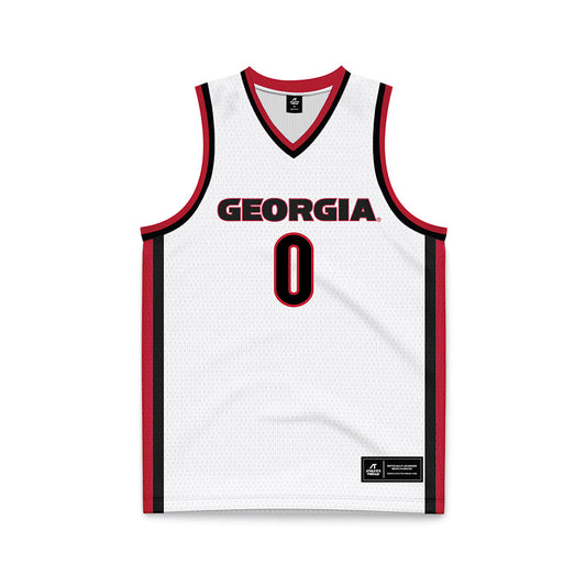 Georgia - NCAA Men's Basketball : Blue Cain - White Basketball Jersey-0