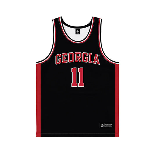 Georgia - NCAA Men's Basketball : dylan james - Black Basketball Jersey-0