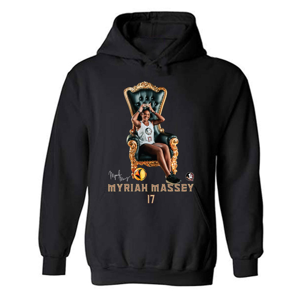 FSU - NCAA Beach Volleyball : Myriah Massey - Queen on the Green Hooded Sweatshirt