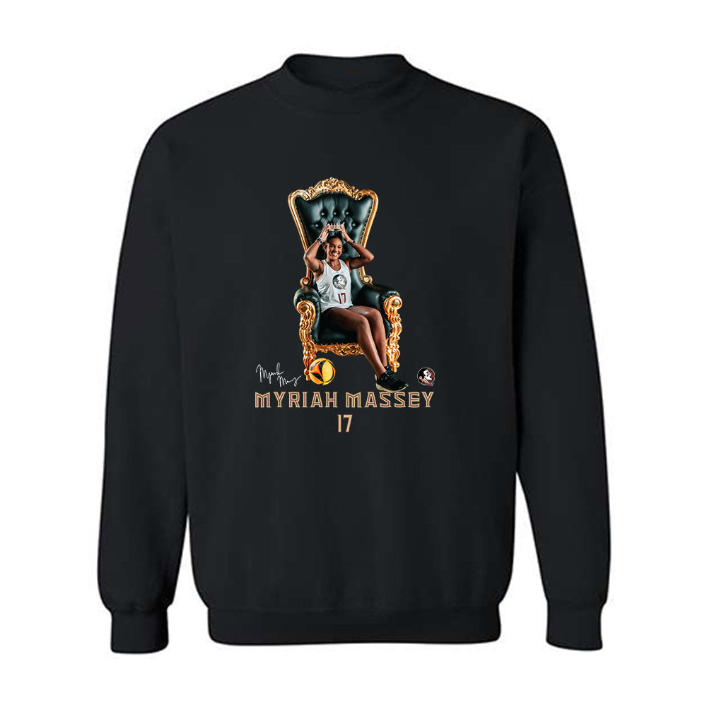 FSU - NCAA Beach Volleyball : Myriah Massey - Queen on the Green Crewneck Sweatshirt