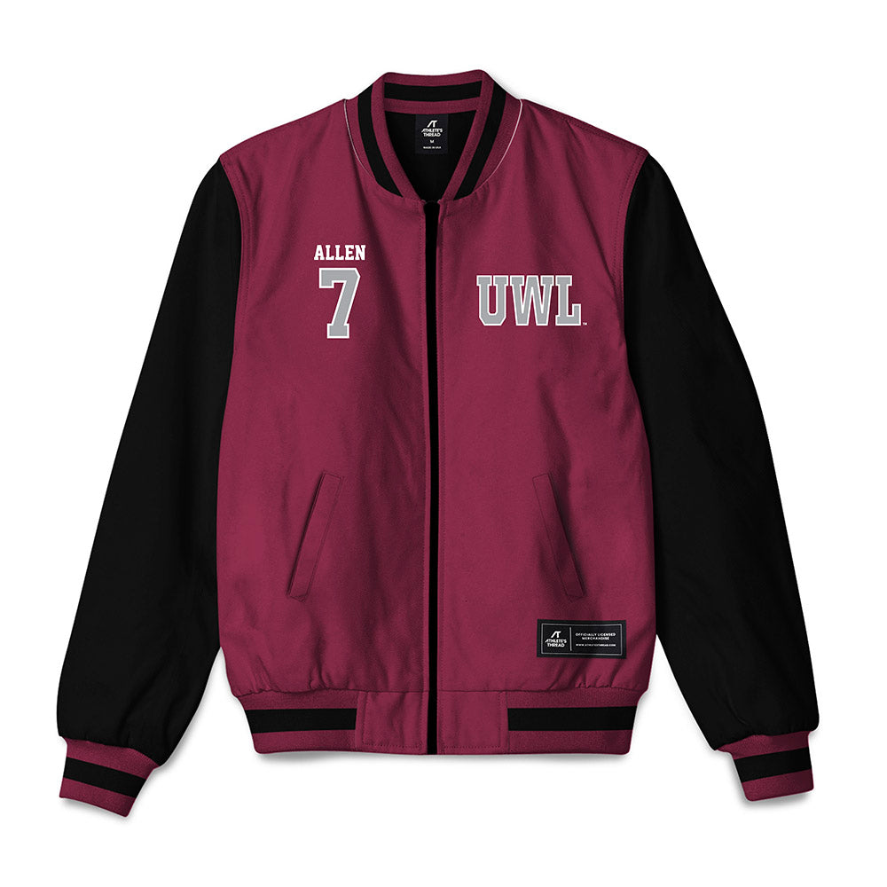 UWLAX - NCAA Men's Basketball : Justin Allen - Bomber Jacket-0