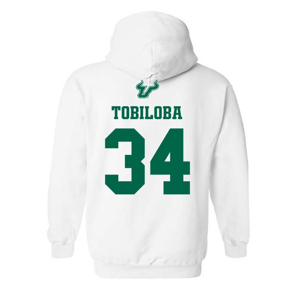 USF - NCAA Men's Basketball : Daniel Tobiloba - EDGE Classic Shersey Hooded Sweatshirt-1