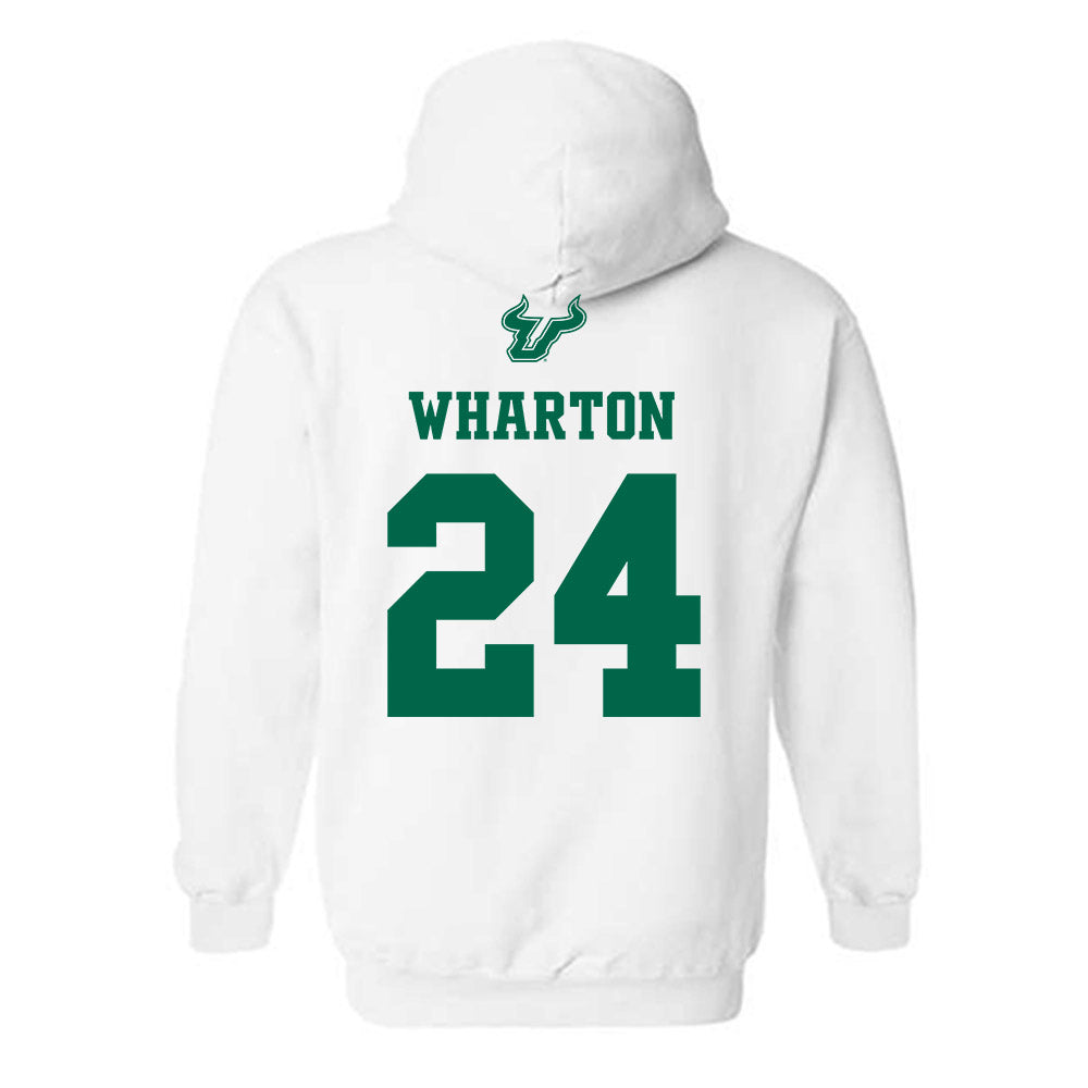 USF - NCAA Men's Basketball : Jaylen Wharton - EDGE Classic Shersey Hooded Sweatshirt-1