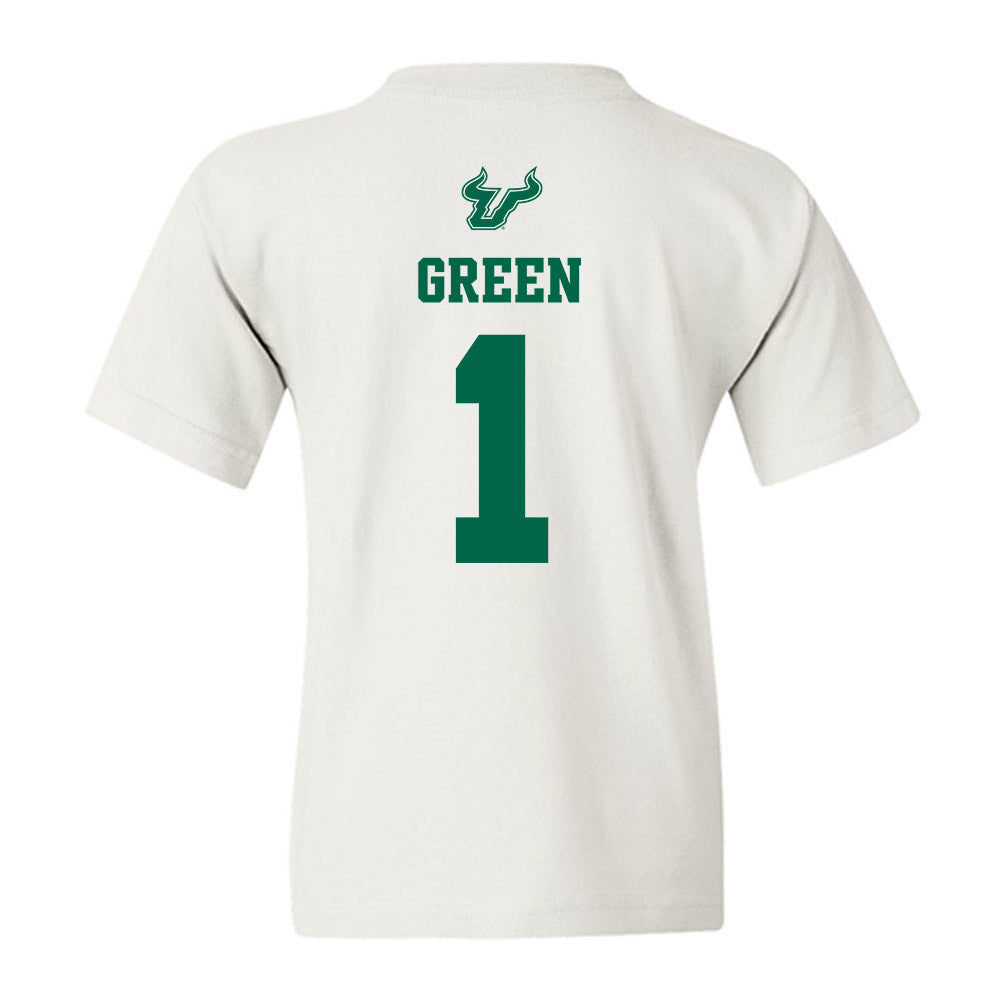 USF - NCAA Men's Basketball : De�Ante Green - EDGE Classic Shersey Youth T-Shirt-1