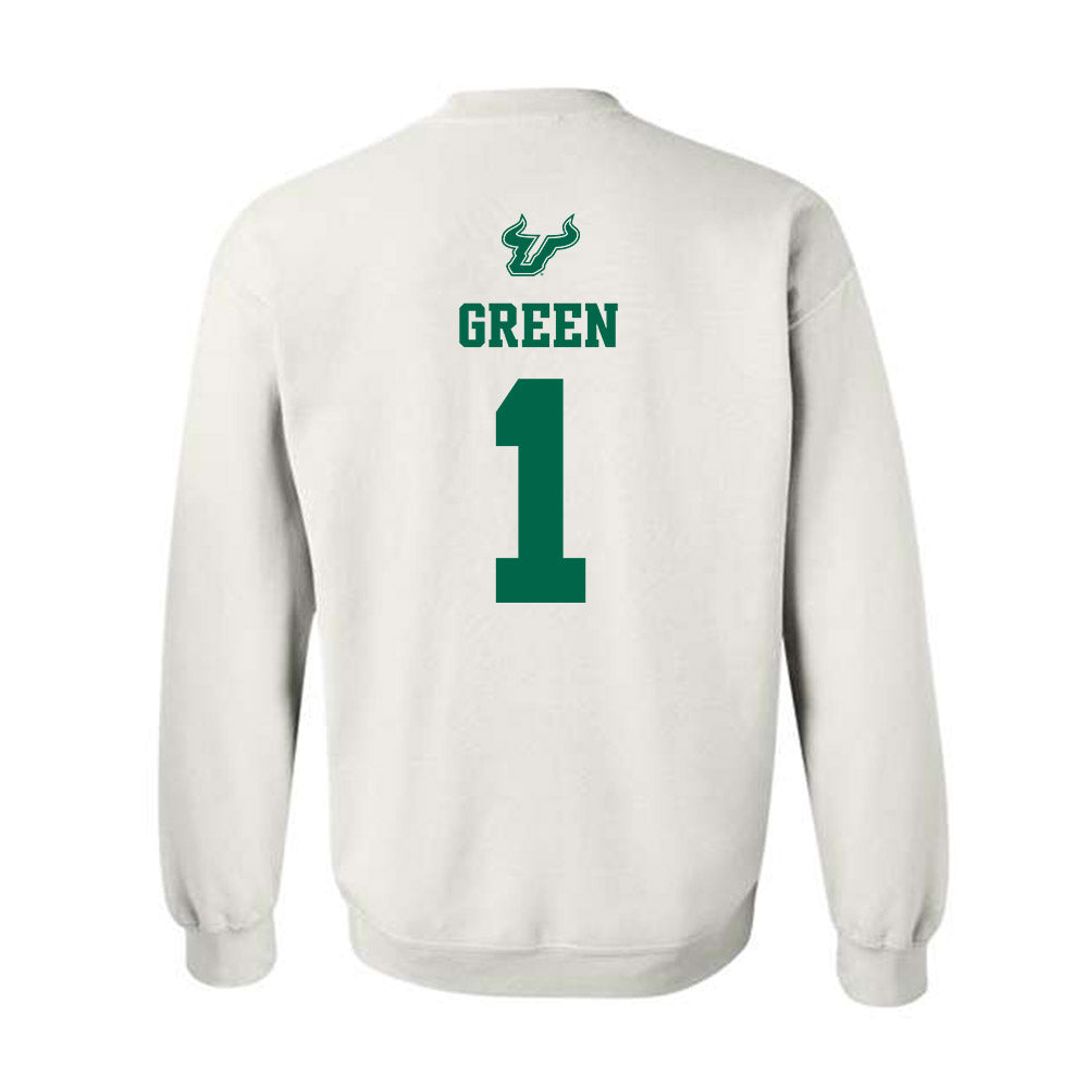 USF - NCAA Men's Basketball : De�Ante Green - EDGE Classic Shersey Crewneck Sweatshirt-1