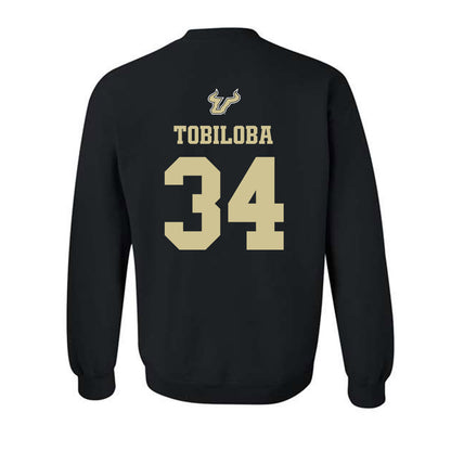 USF - NCAA Men's Basketball : Daniel Tobiloba - EDGE Classic Shersey Crewneck Sweatshirt-1