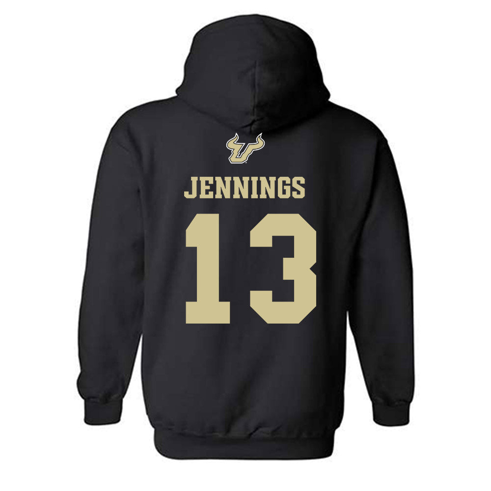 USF - NCAA Men's Basketball : Kasen Jennings - EDGE Classic Shersey Hooded Sweatshirt-1