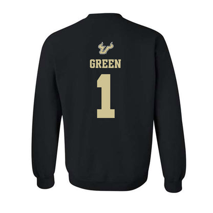 USF - NCAA Men's Basketball : De�Ante Green - EDGE Classic Shersey Crewneck Sweatshirt-1