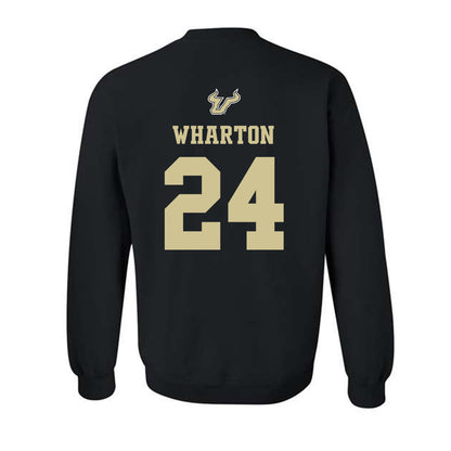 USF - NCAA Men's Basketball : Jaylen Wharton - EDGE Classic Shersey Crewneck Sweatshirt-1