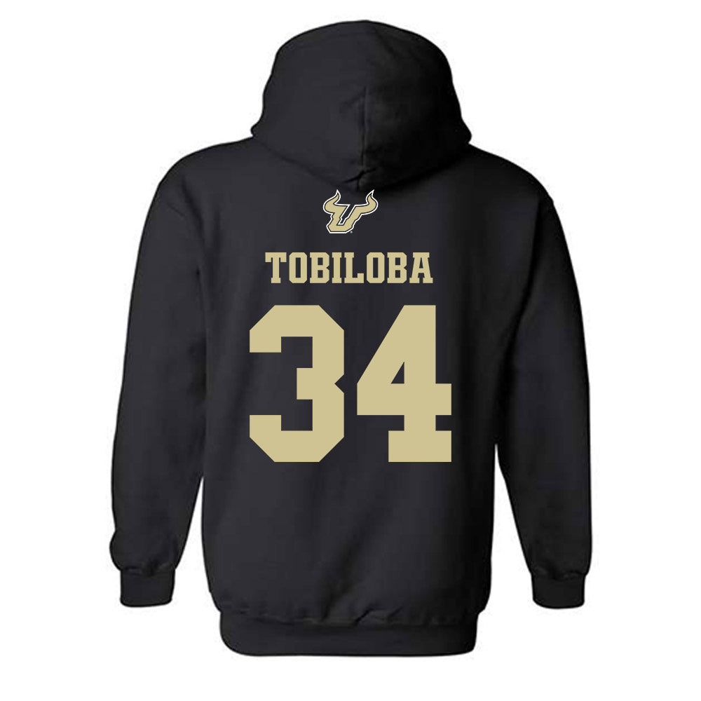 USF - NCAA Men's Basketball : Daniel Tobiloba - EDGE Classic Shersey Hooded Sweatshirt-1