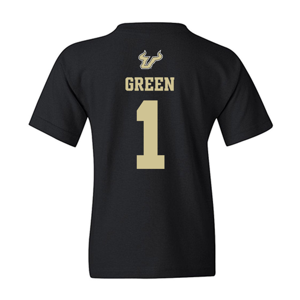 USF - NCAA Men's Basketball : De�Ante Green - EDGE Classic Shersey Youth T-Shirt-1