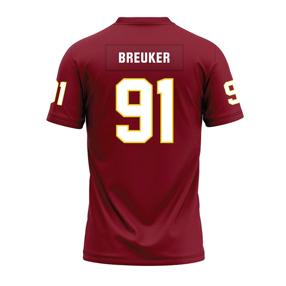 Calvin - NCAA Football : Marcus Breuker - Maroon Premium Football Jersey-1