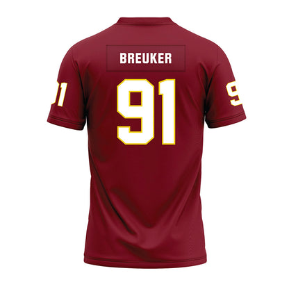 Calvin - NCAA Football : Marcus Breuker - Maroon Premium Football Jersey-1