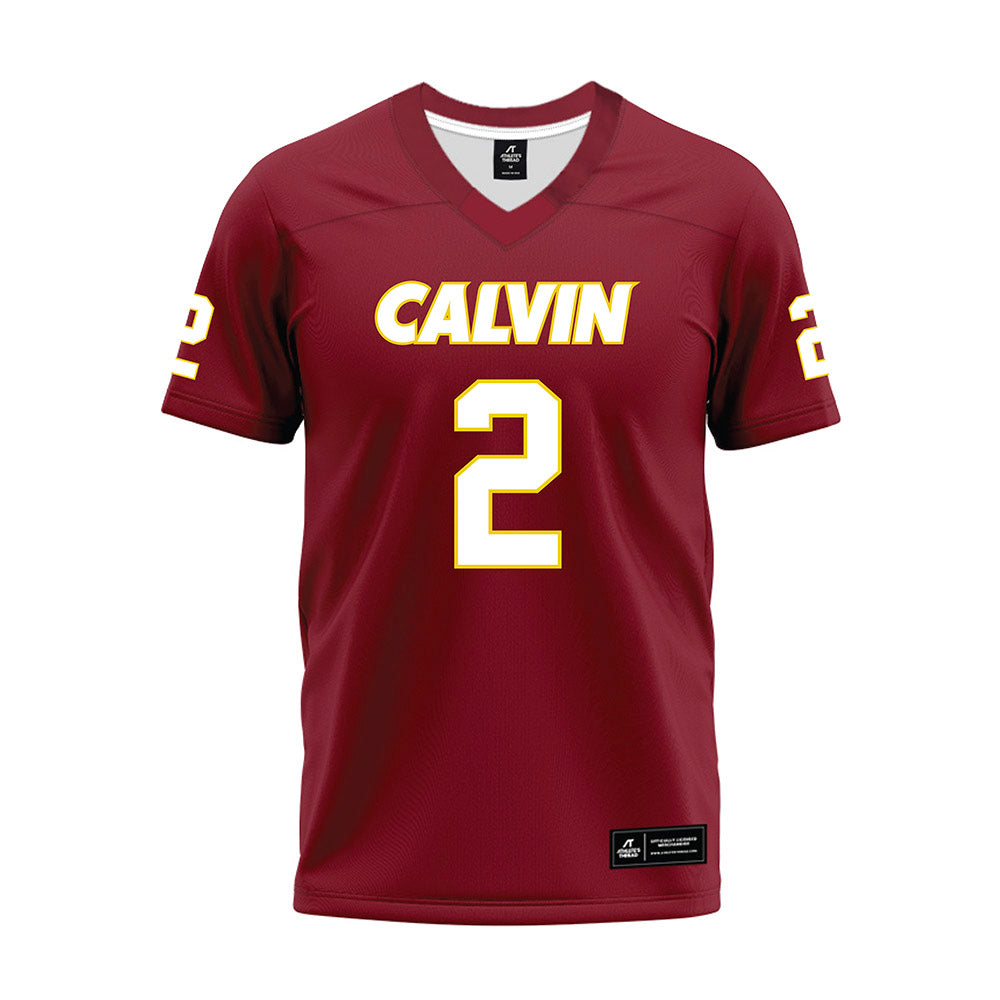 Calvin - NCAA Football : Hayden Slegers - Maroon Premium Football Jersey-0
