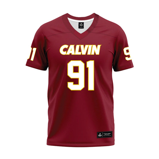 Calvin - NCAA Football : Marcus Breuker - Maroon Premium Football Jersey-0