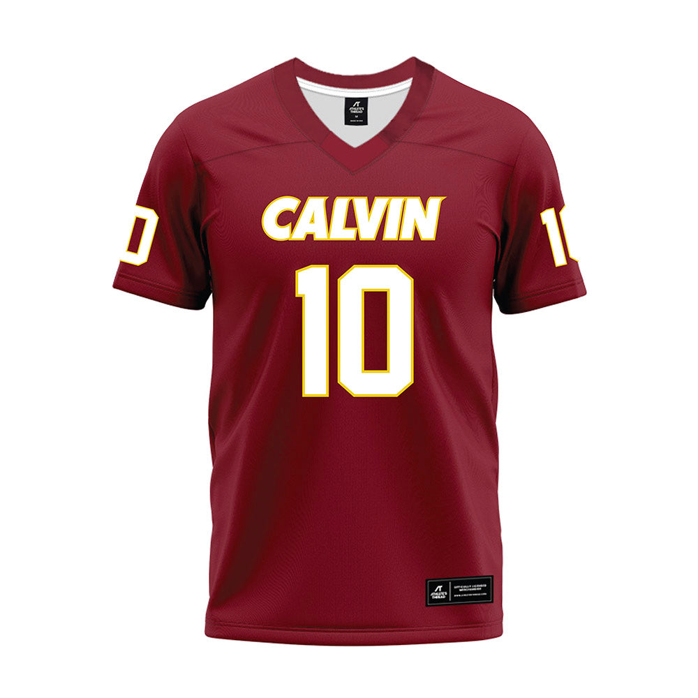 Calvin - NCAA Football : Charlie Garbowski - Maroon Premium Football Jersey-0