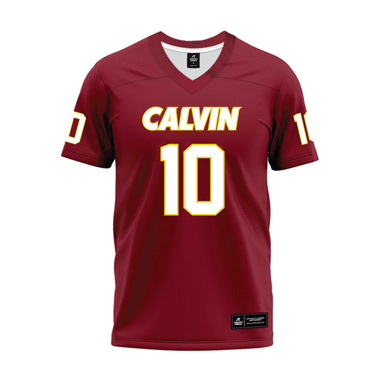 Calvin - NCAA Football : Charlie Garbowski - Maroon Premium Football Jersey-0