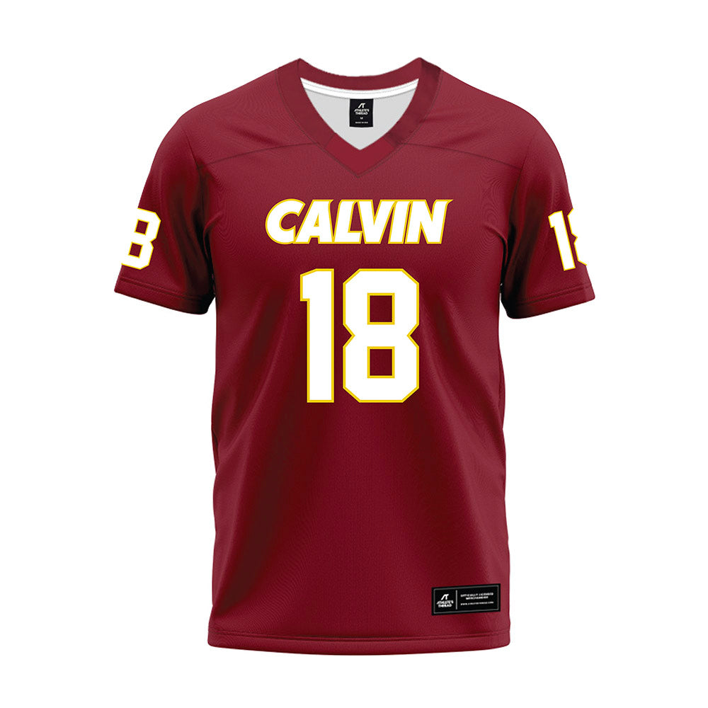 Calvin - NCAA Football : Luke Michmerhuizen - Maroon Premium Football Jersey-0