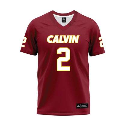 Calvin - NCAA Football : Hayden Slegers - Maroon Premium Football Jersey-0