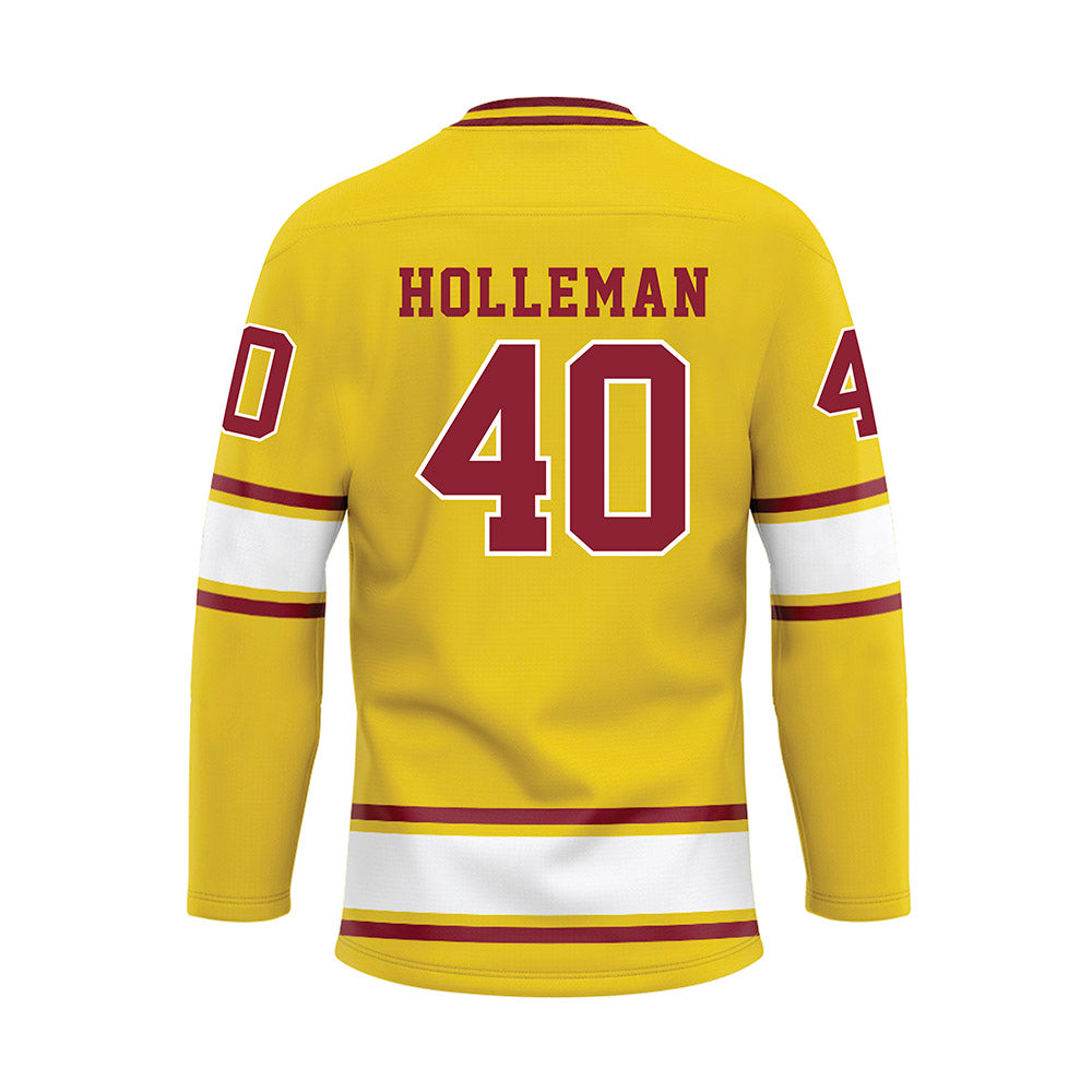 Calvin - NCAA Men's Ice Hockey : Henry Holleman - Gold Hockey Jersey-1