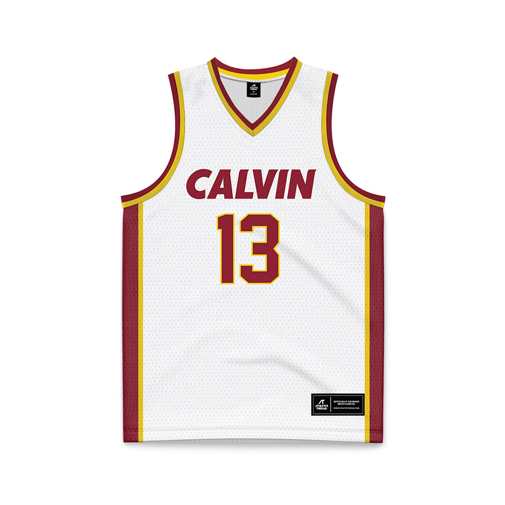 Calvin - NCAA Women's Basketball : Anna Fernandez - White Basketball Jersey-0