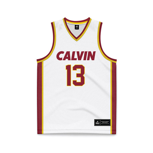 Calvin - NCAA Women's Basketball : Anna Fernandez - White Basketball Jersey-0