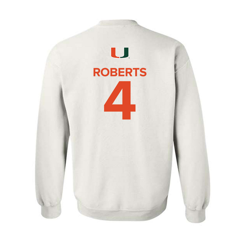 Miami - NCAA Women's Basketball : Jasmyne Roberts - Replica Shersey Crewneck Sweatshirt-1