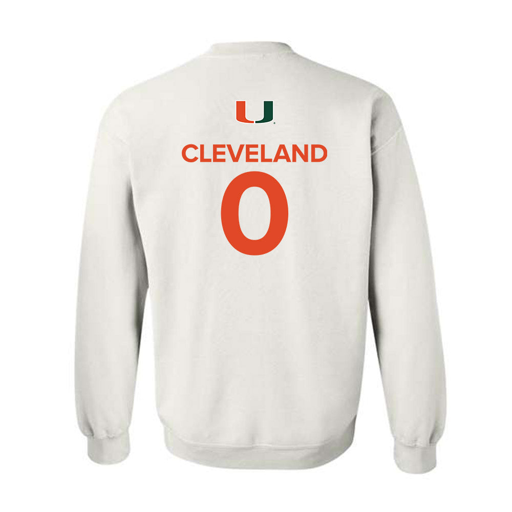 Miami - NCAA Men's Basketball : Matthew Cleveland - Replica Shersey Crewneck Sweatshirt-1