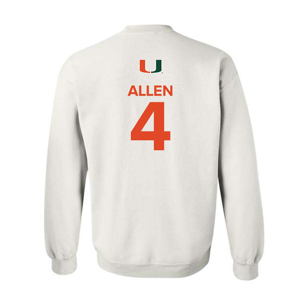 Miami - NCAA Men's Basketball : Marcus Allen - Replica Shersey Crewneck Sweatshirt-1