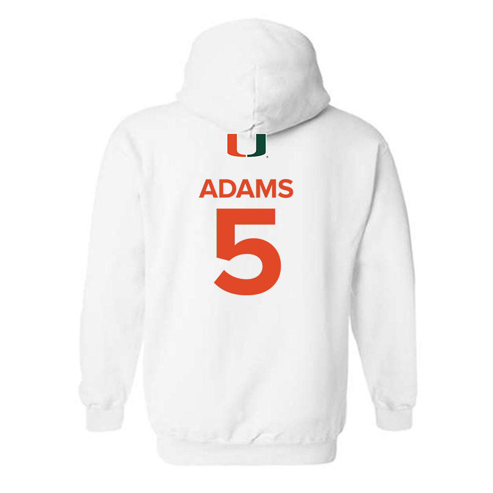 Miami - NCAA Women's Basketball : Ahnay Adams - Replica Shersey Hooded Sweatshirt-1