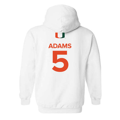 Miami - NCAA Women's Basketball : Ahnay Adams - Replica Shersey Hooded Sweatshirt-1