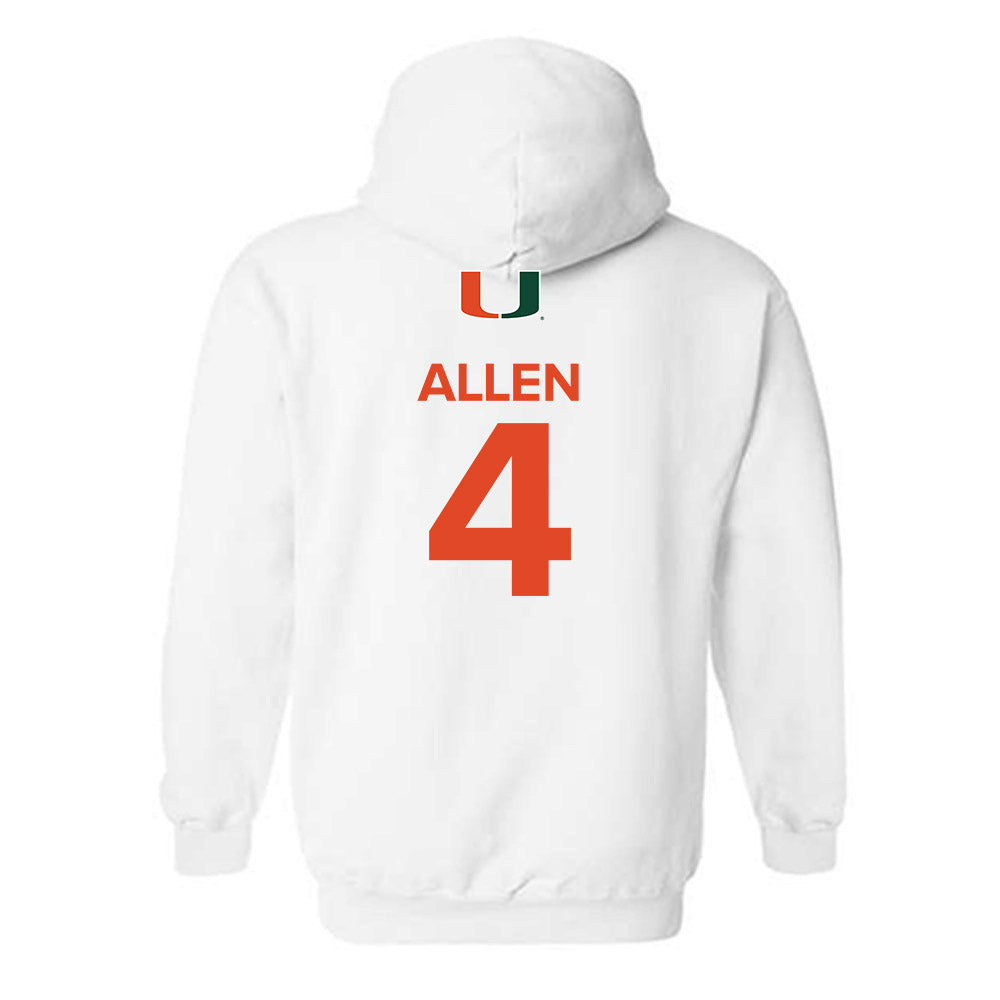 Miami - NCAA Men's Basketball : Marcus Allen - Replica Shersey Hooded Sweatshirt-1
