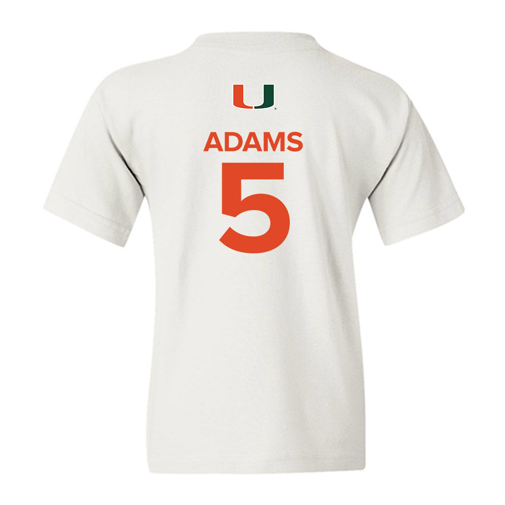 Miami - NCAA Women's Basketball : Ahnay Adams - Replica Shersey Youth T-Shirt-1