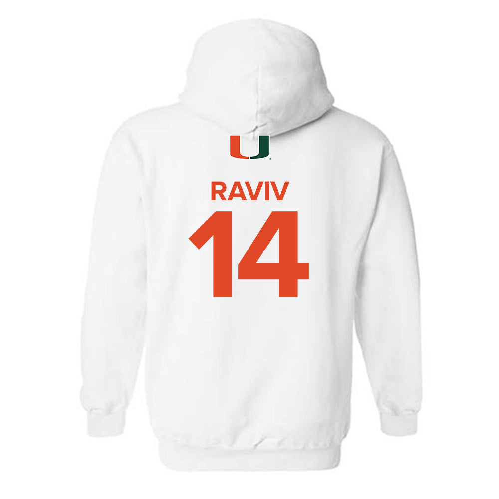 Miami - NCAA Women's Basketball : Gal Raviv - Replica Shersey Hooded Sweatshirt-1