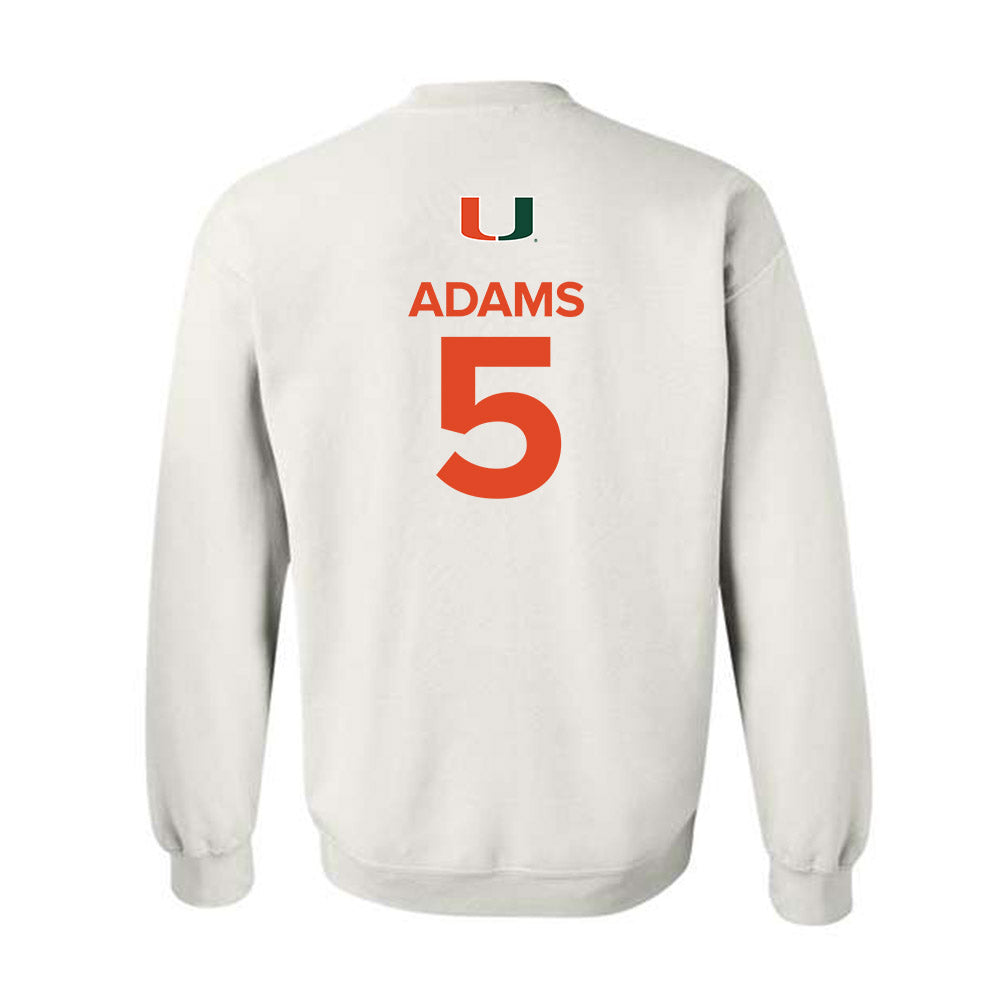 Miami - NCAA Women's Basketball : Ahnay Adams - Replica Shersey Crewneck Sweatshirt-1