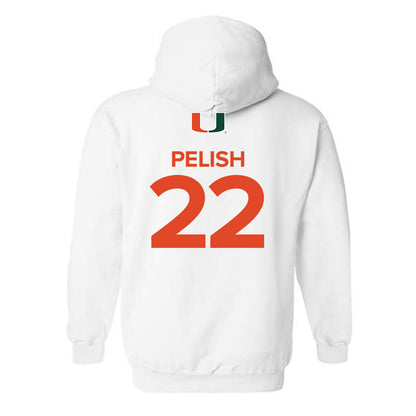 Miami - NCAA Women's Basketball : Simone Pelish - Replica Shersey Hooded Sweatshirt-1