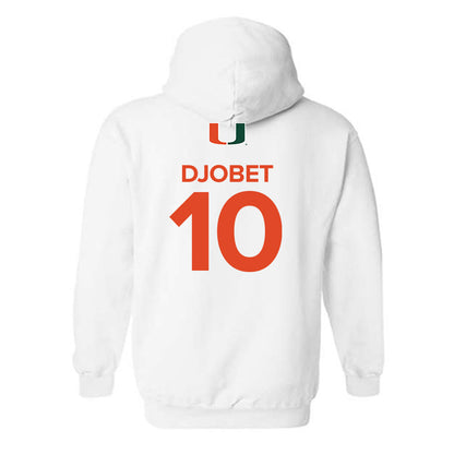 Miami - NCAA Men's Basketball : Paul Djobet - Replica Shersey Hooded Sweatshirt-1