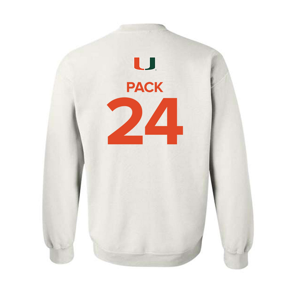 Miami - NCAA Men's Basketball : Nijel Pack - Replica Shersey Crewneck Sweatshirt-1