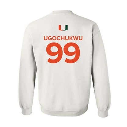 Miami - NCAA Men's Basketball : Divine-Collins Ugochukwu - Replica Shersey Crewneck Sweatshirt-1